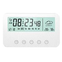 portable lcd digital alarm clock backlight snooze mute table electronic clocks with temperaturehumidity sensor minimalist style