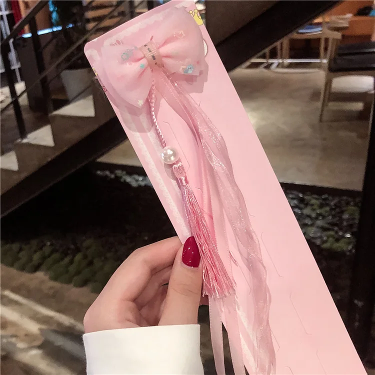 1 шт. милые девушки китайский стиль бант Длинная лента кисточки Бобби Булавки