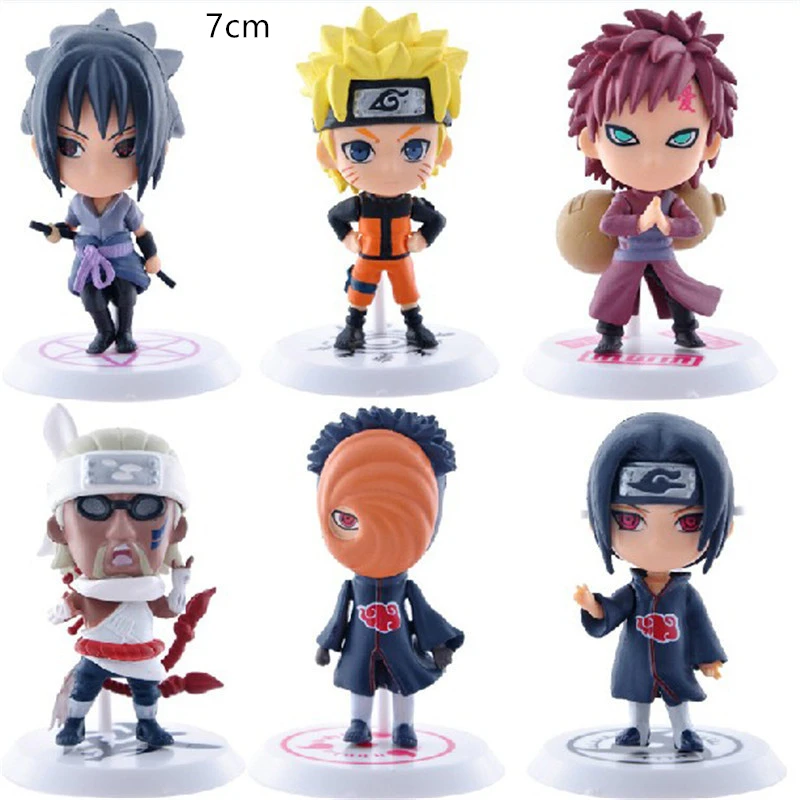 

Pack Of 6 7 Cm Japanese Anime Characters Naruto Movable Doll Kakashi Sakura Sasuke Itachi With Soil I Gaara Doll PVC Model Toy