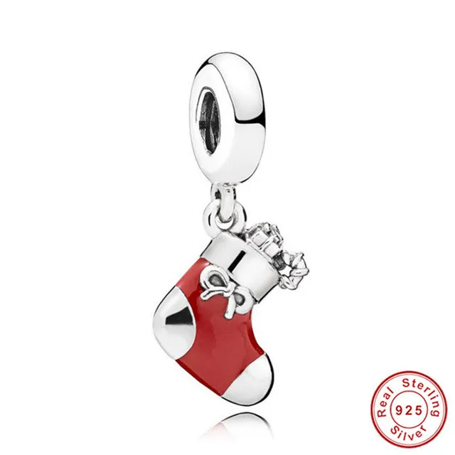aasd151-1 Подходит для браслета Pandora Серебро 925 CZ Колокольчик для елки украшения-Снеговички S925 Подарочный дом цветок бисер для изготовления ювелирных изделий - Окраска металла: aasd151-1