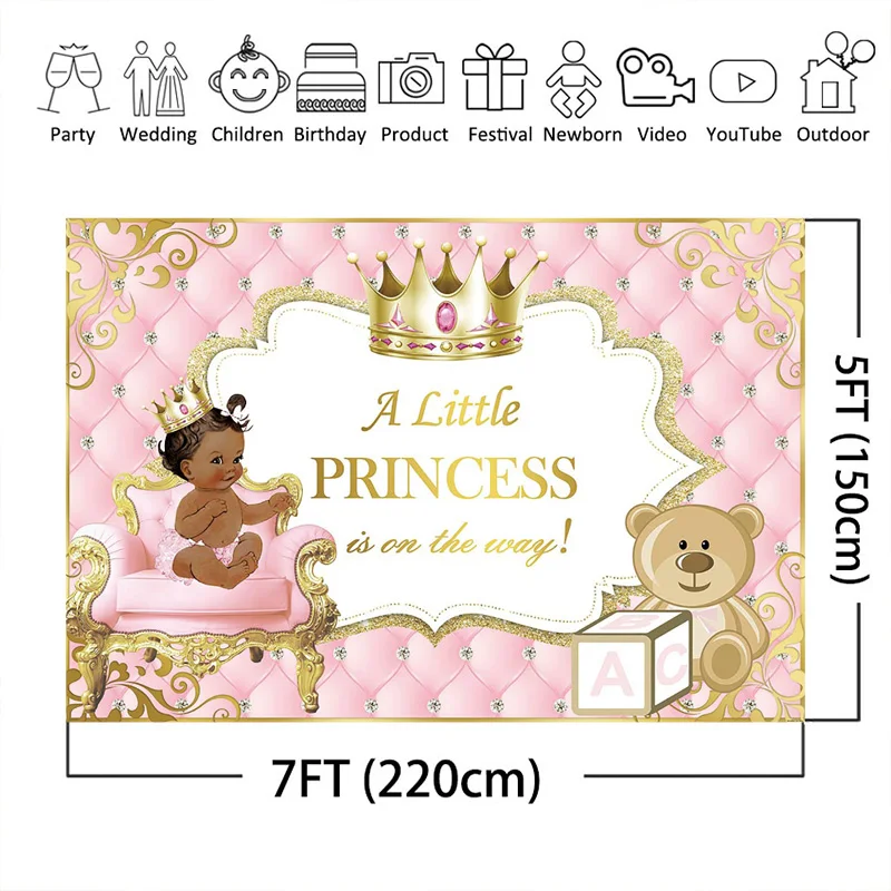 Фон для детской фотосъемки с изображением королевской маленькой принцессы