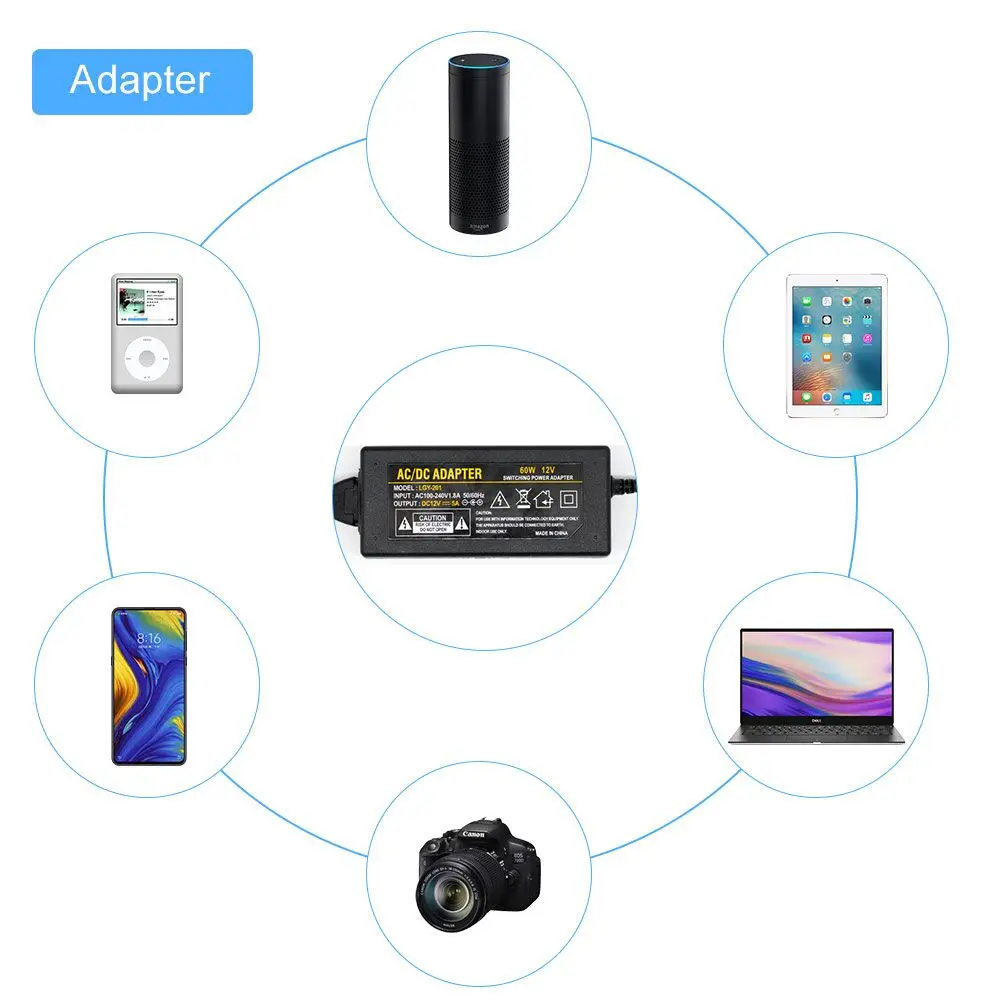 Регулируемый источник питания 12 В постоянного тока 5 А универсальный дисплей