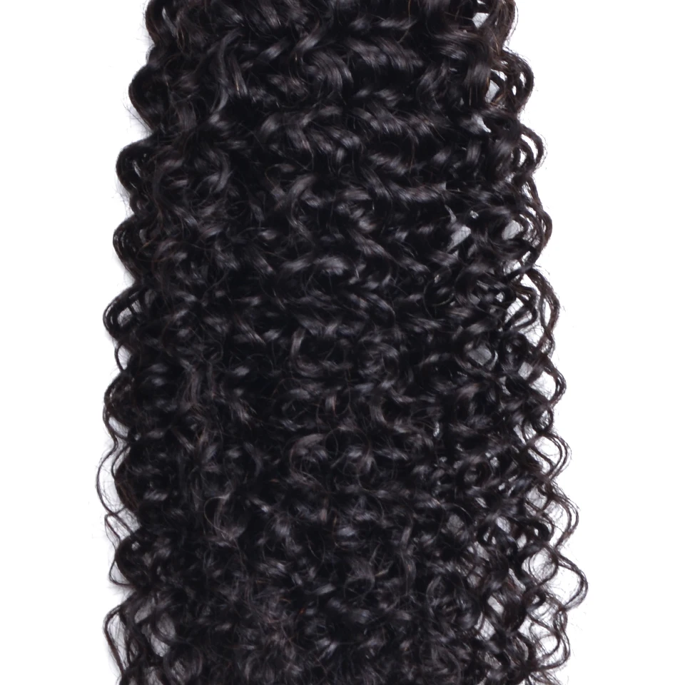 Вьющиеся человеческие волосы 3 пряди с фронтальным закрытием малазийские не Реми