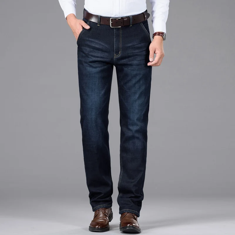 High quality winter new plus velvet thick warm brand clothing men's casual size jeans youth stretch Man | Мужская одежда
