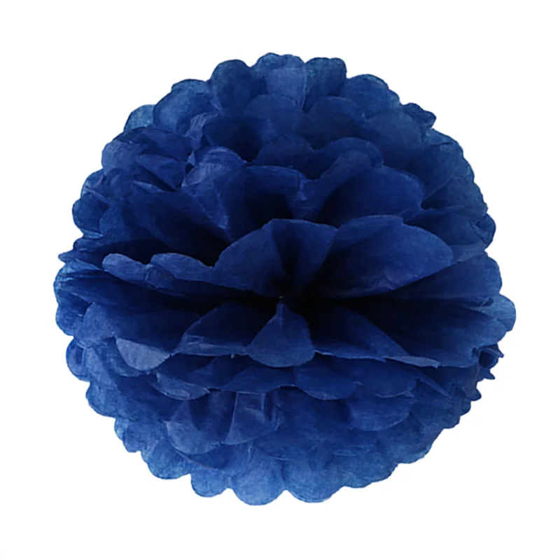 Royal Blue Свадебные украшения, 5 шт., помпоны, 20 см., тканевая бумага, искусственные цветы, шар для детского душа, 1 день рождения, украшения, принадлежности - Цвет: Royal Blue