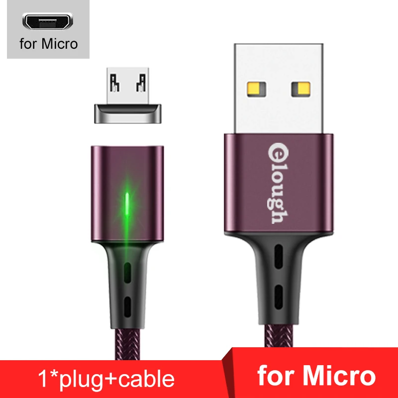 red for micro Elough Магнитный зарядный кабель для iphone кабель Micro usb type c кабель для HUAWEI P30 Магнитный кабель быстрое зарядное устройство USB C провод для передачи данных - Цвет: red for micro