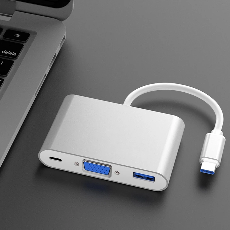 Кабель-адаптер Type-C для VGA + концентратор PD 3 в 1 док-станция Hdmi Vga ноутбука телефона |