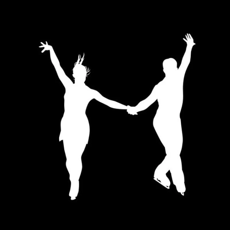 

14.5*15.5CM Fashion Ice Dancing Car Stickers Vinyl Decals Covering The Body Black/Silver C7-0674