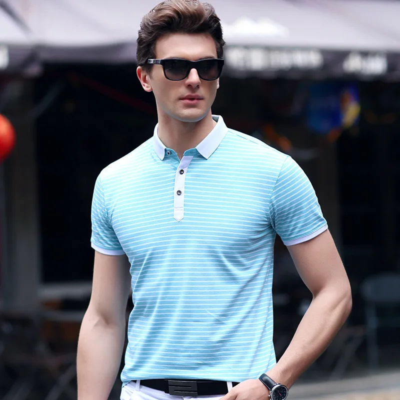 Мужская летняя рубашка-поло с коротким рукавом новинка 2020 модная деловая