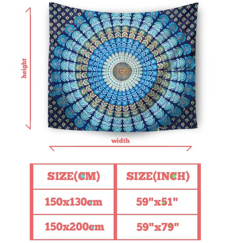 1 шт. настенный гобелен для спальни перья павлина гобелены с узором индийская