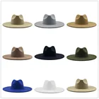 Классическая шляпа Федора с широкими полями, черные и белые шерстяные головные уборы для мужчин и женщин, мягкая зимняя шляпа, Дерби, свадьба, церковная, джазовая шляпа