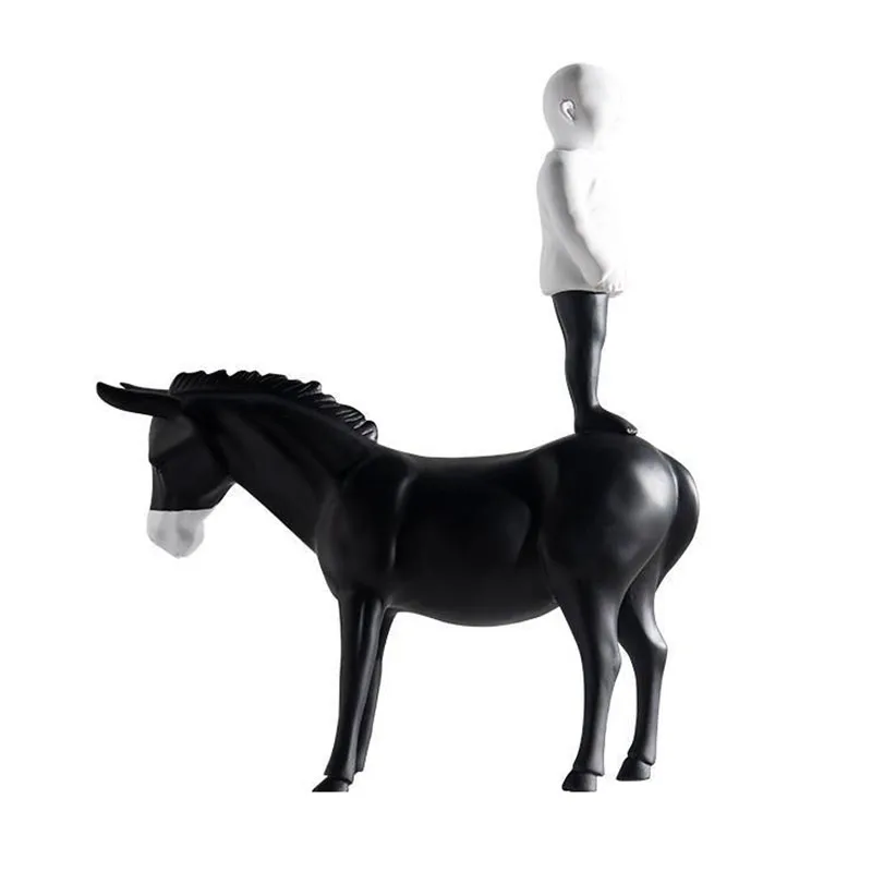 

Nordic Creative Donkey Boy Figure Artware Sculpture Home Decoration Accessories Modern Art Resin Statue Room Decor Ornament