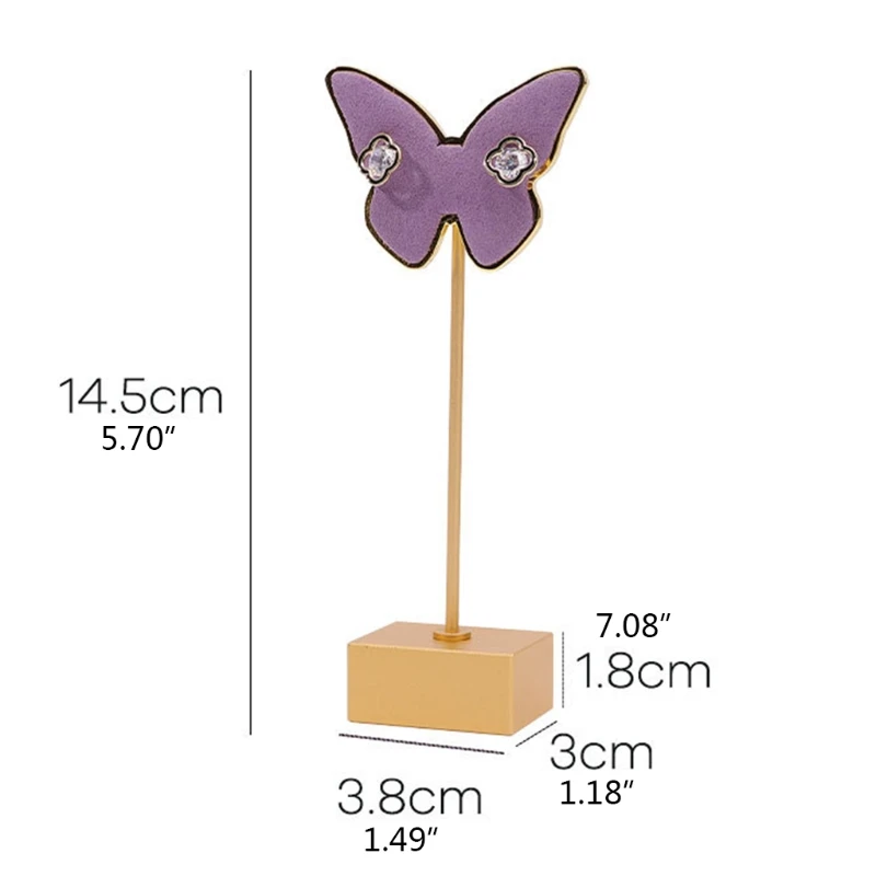 

E56F Metal Butterfly Earrings Stand Holder Shelf Jewelry Display Rack Bracket Earring Organizer for Woman Girl Gifts