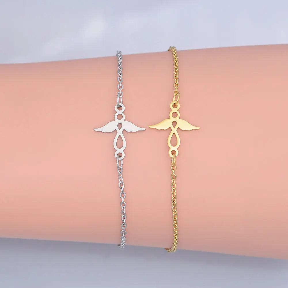 Браслет женский из нержавеющей стали с изящным ангелом 100% | Украшения и