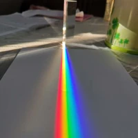 25 300mm triangular prism bk7 optical prisms glass physics teaching refracted light spectrum rainbow children students present