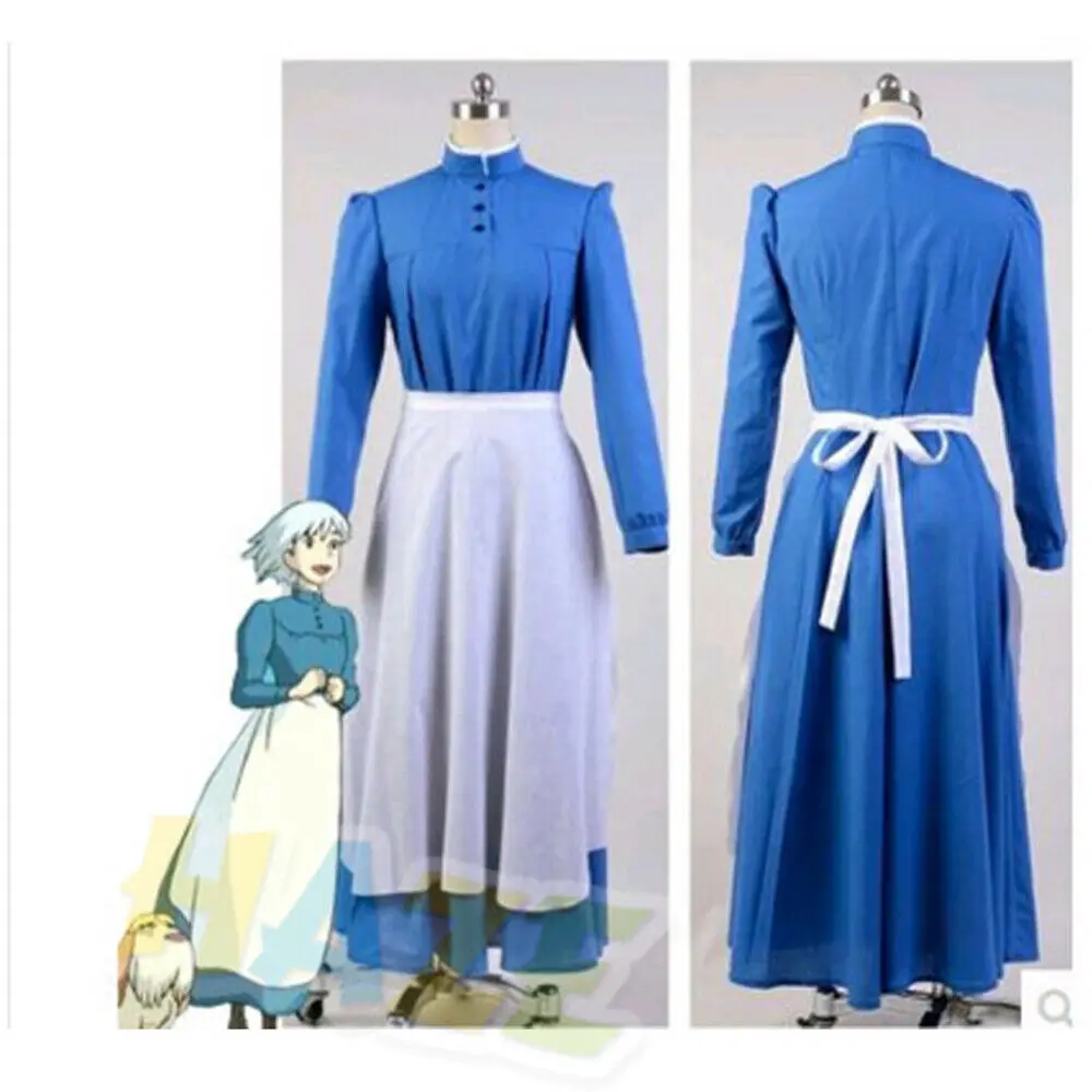 

Anime Howl's Moving Castle Sophie Cosplay Costume Halloween Party Maid outfit Women Dress Adult Size
