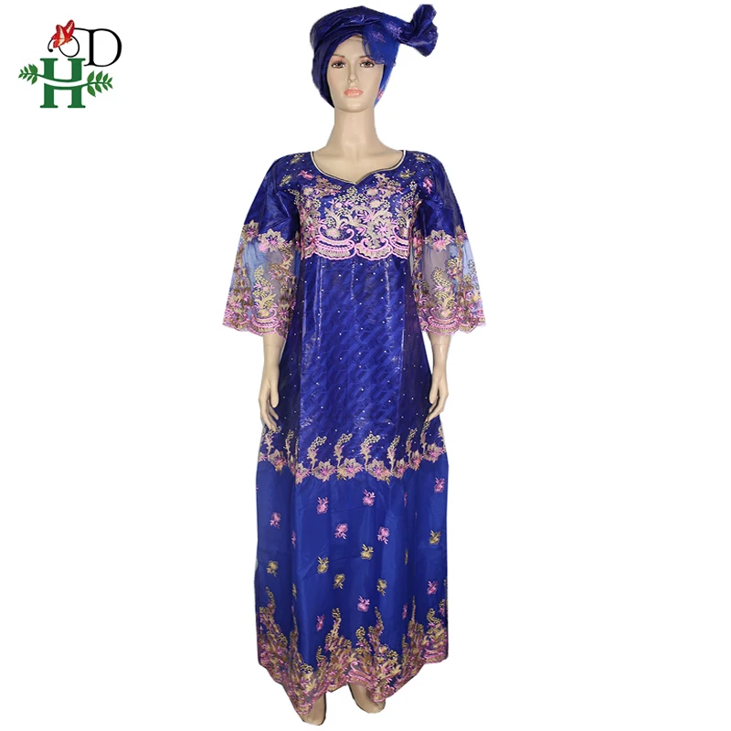 H &amp D платье с африканскими кружевами камнями Дашики платья для женщин Базен riche