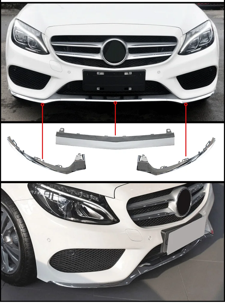 Комплект разветвителей для переднего бампера Mercedes C Class W205 C205 Coupe C300 C400 C63