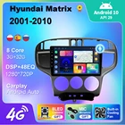 Автомагнитола 2 Din для Hyundai Matrix 2001-2010, Android 10, GPS-навигация, 4G, Wi-Fi, Android, авто, BT, DSP, Carplay, DVD, мультимедийный плеер