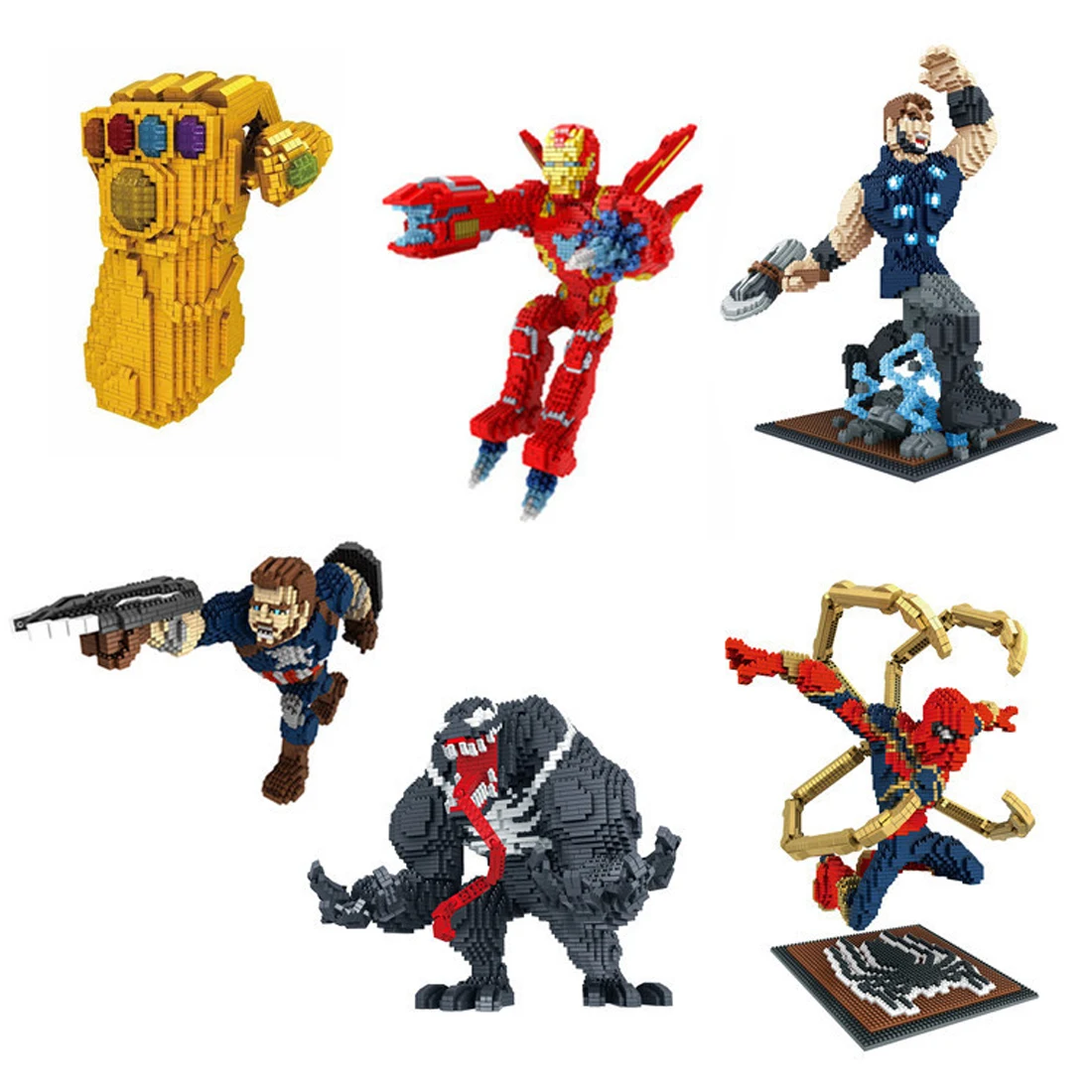 

hot marvel hero avengers Thanos Infinity Gauntlet Venom ironman thor spiderman Nomad figures brick micro diamond block toys gift