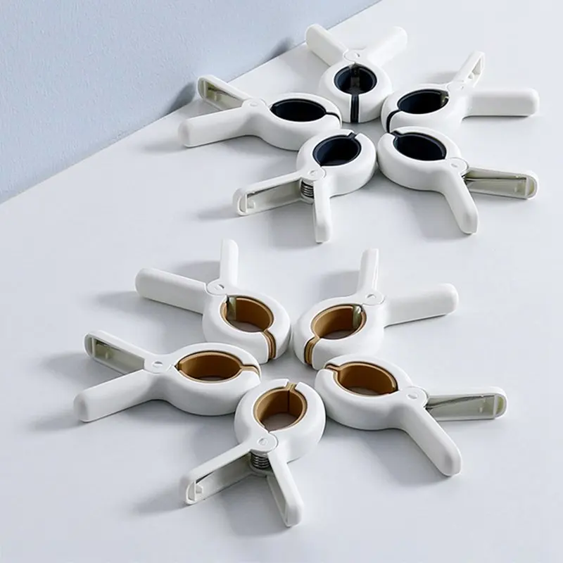 

Simple Plastic Hawning Clip Double Silicone Clamp Clutch Non-slip Clothespin Not Injured Clothes By Windproof Fixtures Set 3 T