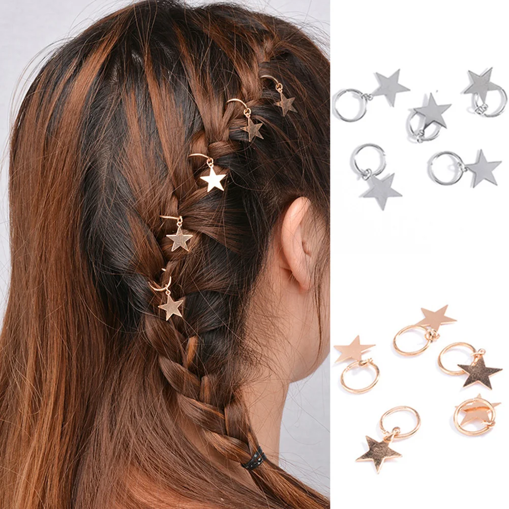 Женская плетеная заколка в стиле хип-хоп 5-10 шт. с крестиком звездочками