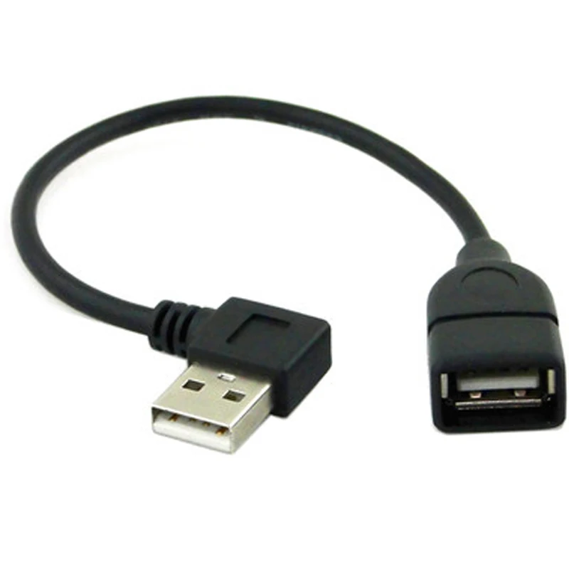 Оптовая продажа локоть 90 градусов черный USB A кабель для передачи данных 2 0
