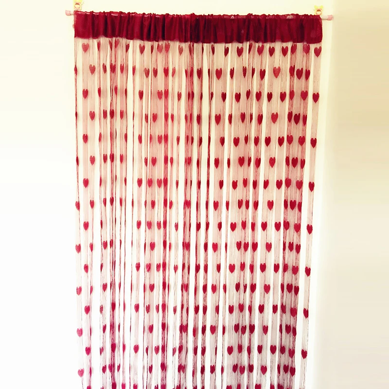 

Door Curtains For the Living Room Valance Window Canopy Salon Heart Door Tassel Dividers Blind Line String