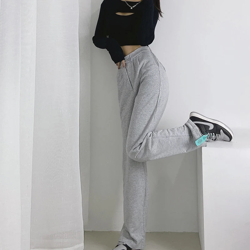 

Women Clothing Lady High Waist Pants Korean Fashion Ropa Mujer Pantalones Vetement Femme Joggers Mulher Kobieta Spodnie