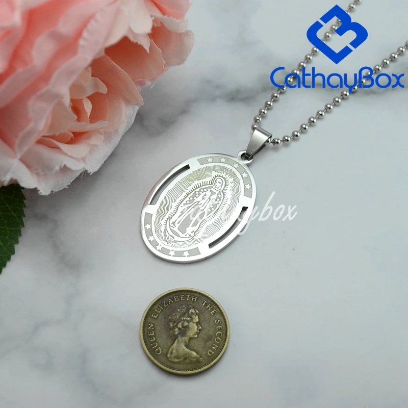 Золотой тон из нержавеющей стали овальная наша Леди Гваделупа блаженная Мэри