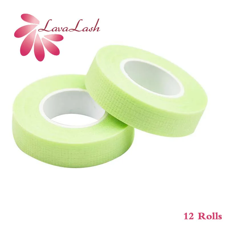 

12 Rolls Eyelash Isolation Tape Eyelet Grafting Eyelash Extension Belt Breathable Comfortable Sensitive Resistance Green Eye Pad