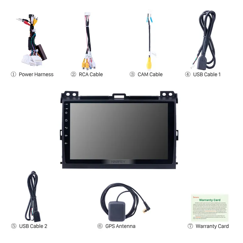Автомагнитола Harfey 2din 10 1 дюйма Android 8 GPS для Toyota Prado 2004-2009 GPS-навигация Bluetooth