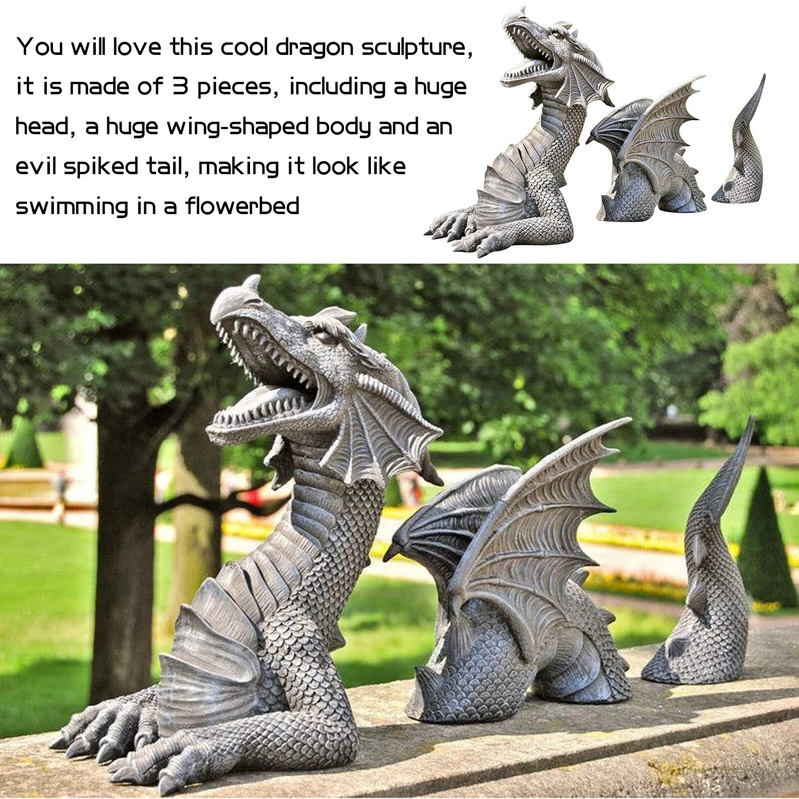 Статуя Дракона декоративные украшения из полимера для сада дракона смолы Jardin