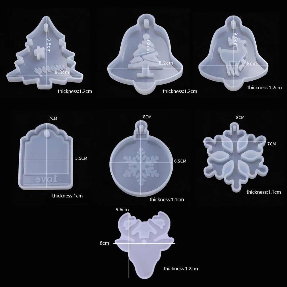 Рождественские литые формы из смолы Снежинка колокольчик форма-лось полимерные