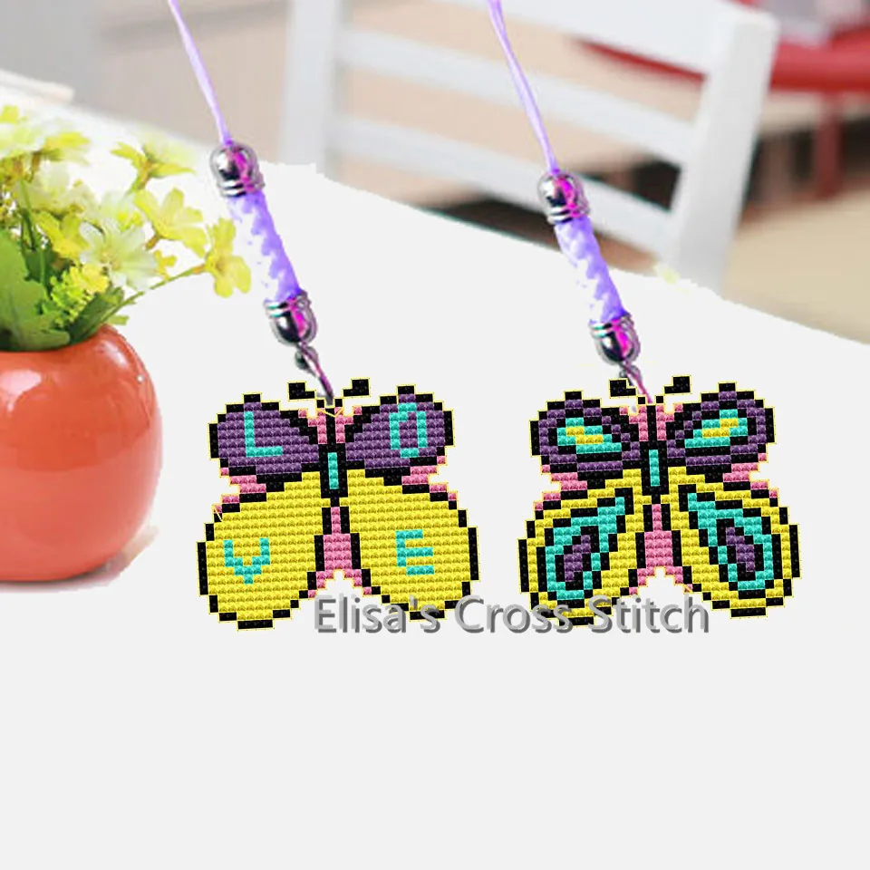 

ZSMX64 Stich Kits Phone Key Bag Hanging Accessories Craft Needlework Packages Counted Cross-Stitching Kit Homefun Cross Stitch