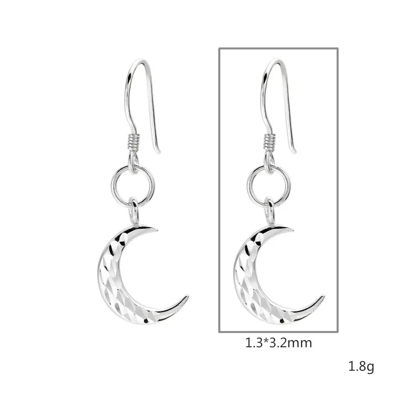 

Moon Drop Earrings For Women Real 925 Sterling Silver Fine Jewelry Crescent Earings Fashion Jewelry Statement Flyleaf