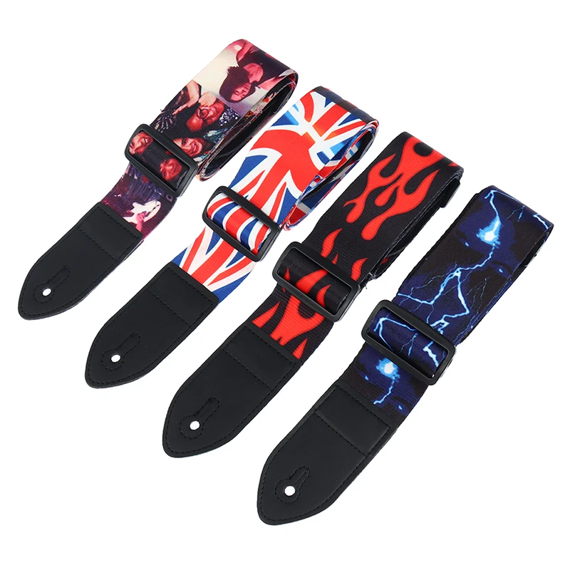 nylon gitarre strap für akustische elektrische gitarre und bass multi farbe gitarre gürtel einstellbare bunte druck nylon straps free global