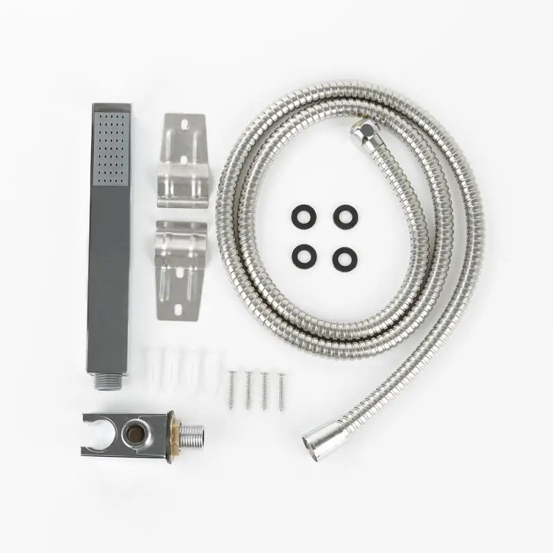 

Black Shower Faucet Bathroom SPA Massage Jet Shower Column System Waterfall Rain Shower Panel Bidet Sprayer Tap HWC