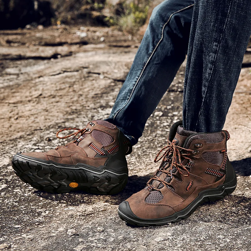 Online Sepatu Hiking Pria Kulit Asli Sepatu Bot Militer Sepatu Bot Pergelangan Kaki Tempur Gurun Taktis Sepatu Kerja Tentara Sepatu Bot Salju Sepatu Mendaki Pria
