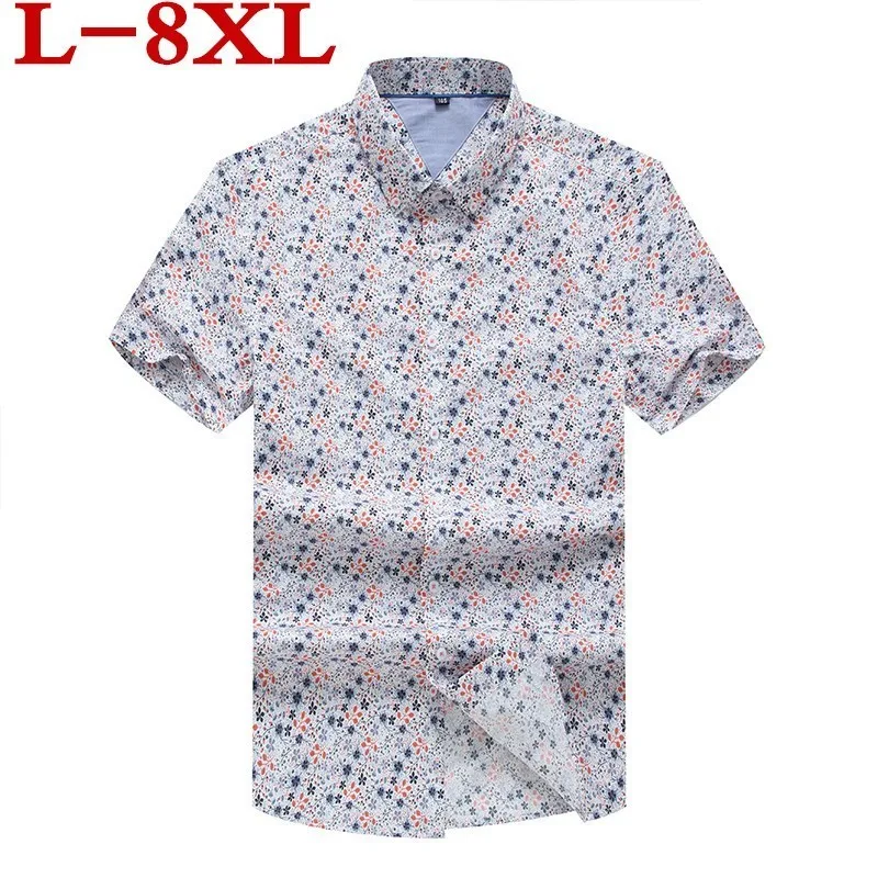 

Brand 8XL plus New size Camisas Men Hawaii Beach Leisure Fashion Floral Tropical Seaside Hawaiian Shirt
