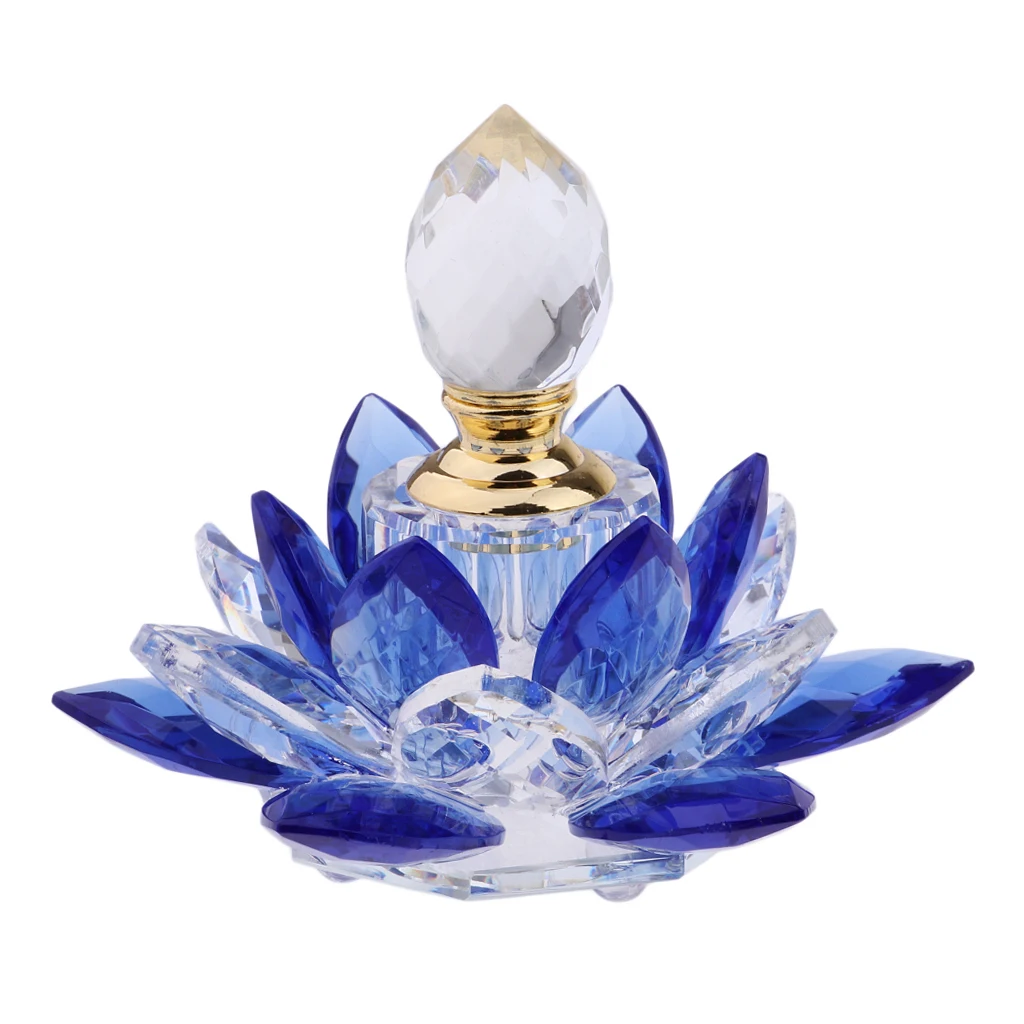 

5ml Crystal Glass Perfume Bottles Empty Lotus Flower Figures Perfume Bottle Empty Refillable Perfume Bottle Decor