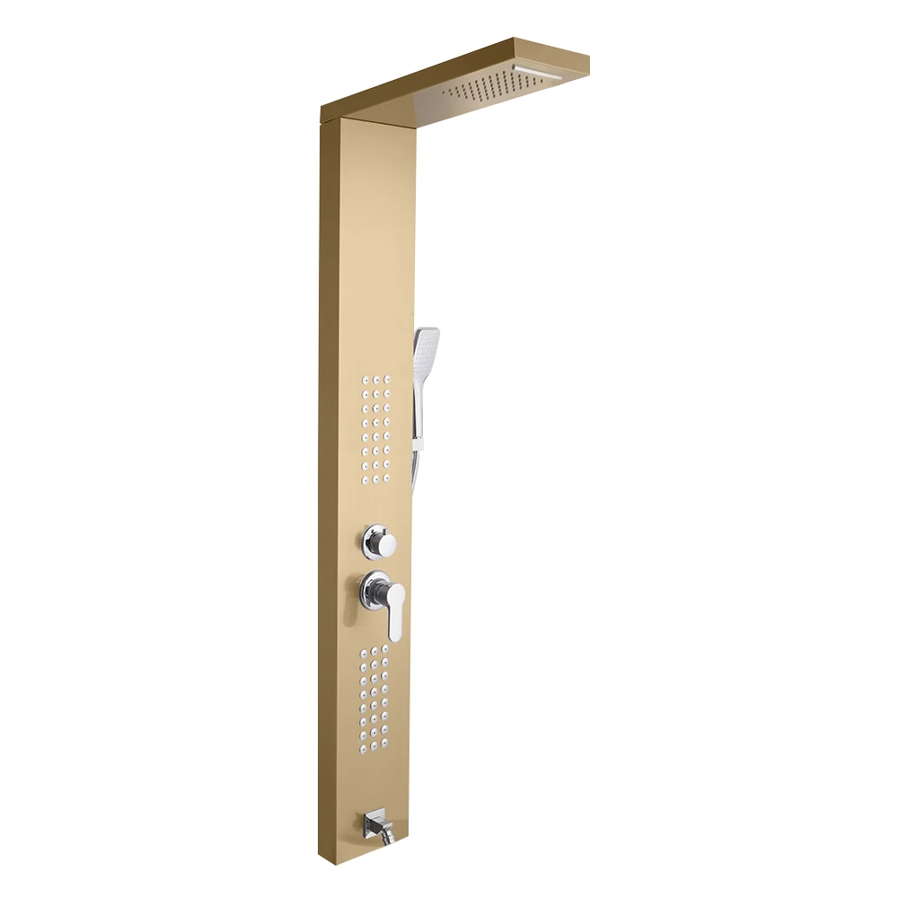 

Free Shipping Bathroom Shower Faucet Shower Panel Column Bathtub Mixer Tap With Hand Shower Rainfall Waterfall Shower Faucet