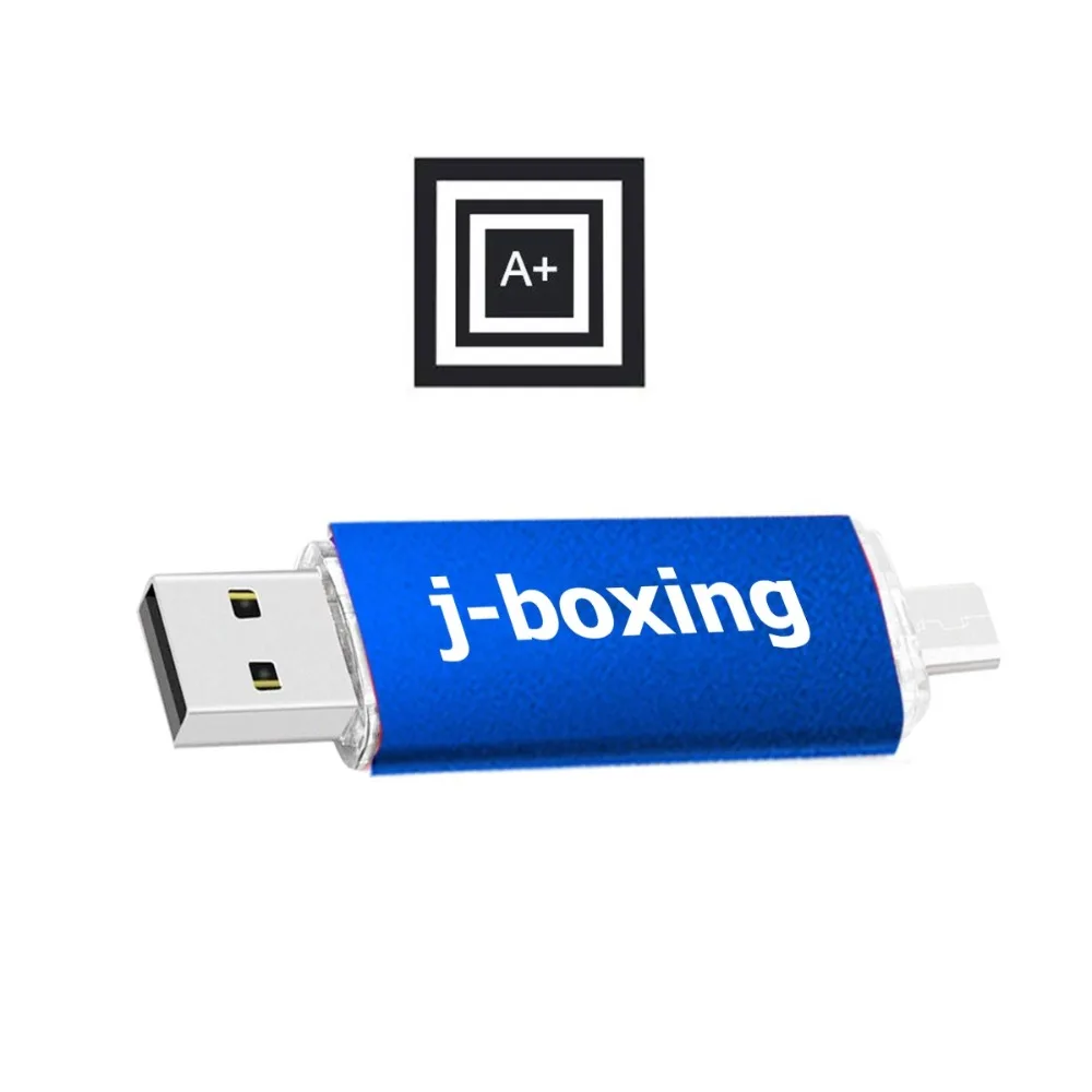 J-boxing OTG Micro USB флэш-накопитель 16 Гб флешки двойной порт USB 2,0 карта памяти для Android смартфон ПК Macbook планшет синий