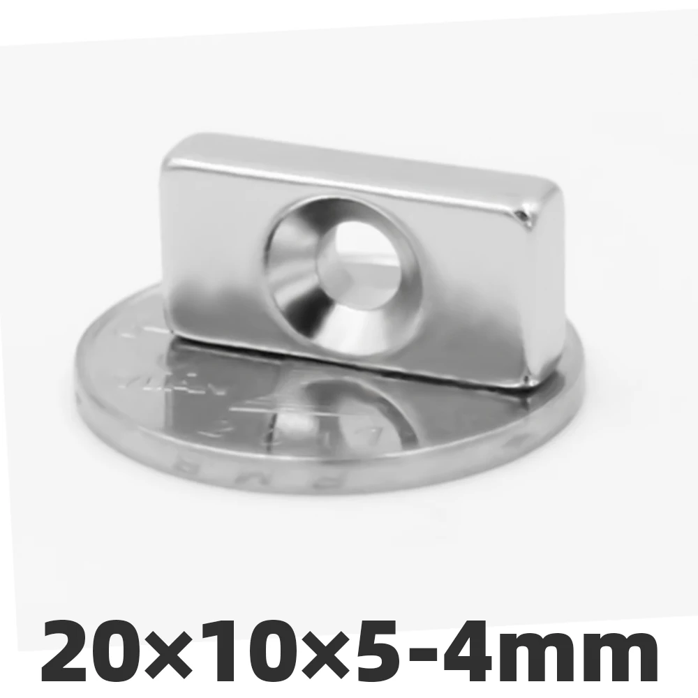 AI DIY 5/10/20 шт 20x10x5 мм отверстие 4 мм очень крепкий блок кольцевых магнитов N35 постоянный неодимовый магнит 20*10*5-4