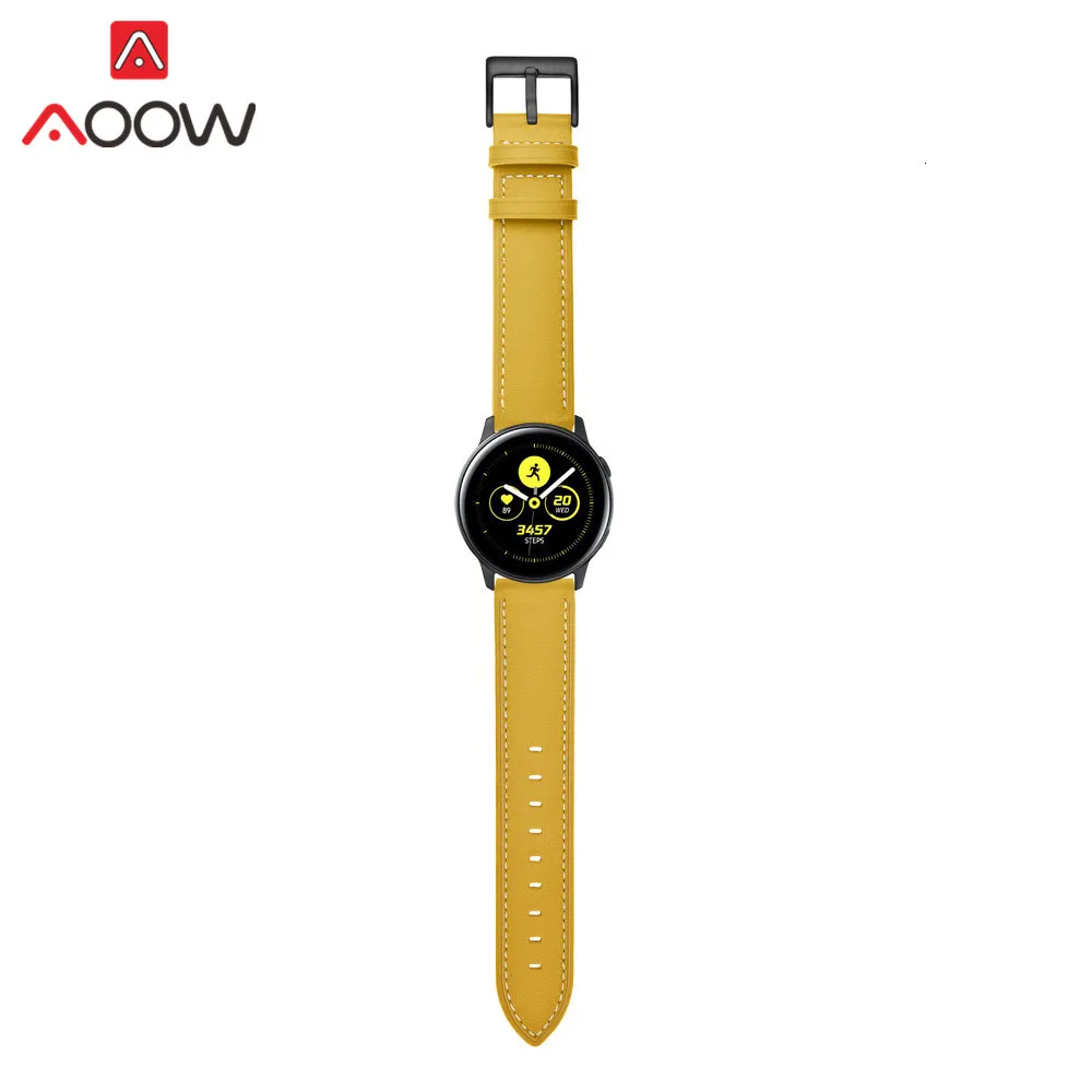 Ремешок для часов из натуральной кожи для samsung Galaxy Watch 42 мм Galaxy Active 20 мм браслет ремешок аксессуары для gear S2 SM-R810