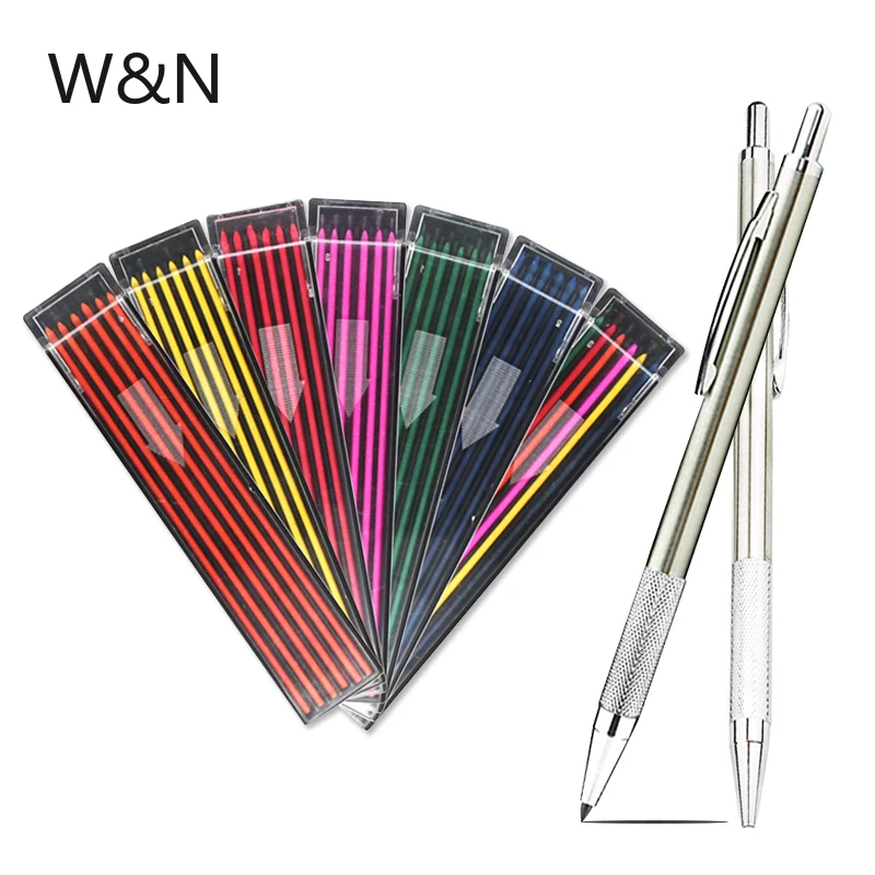 

12/13PCS/lot Metal Mechanical Pencil 2.0mm 6 Colors Pencil Refills Drawing Writing Tools Office School Stationery Art Supplies
