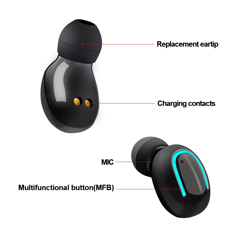 True Bluetooth 5 0 наушники вкладыши tws с беспроводной головной убор микрофоном зарядным