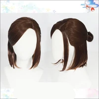 game the last of us ellie cosplay wig brown short side parting styled cosplay wigs heat resistant synthetic hair wig cap
