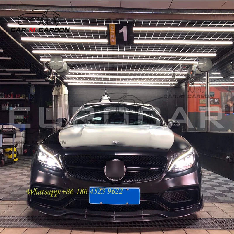 2014 год C CLASS W205 C63 C63S задний диффузор из углеродного волокна с выхлопными