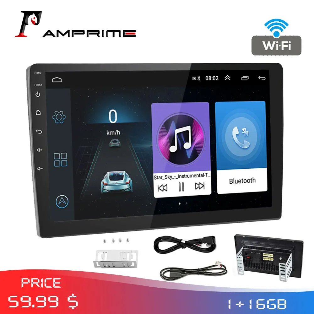 AMPrime Android 2 din Автомобильный Радио 9 ''Автомобильный мультимедийный плеер
